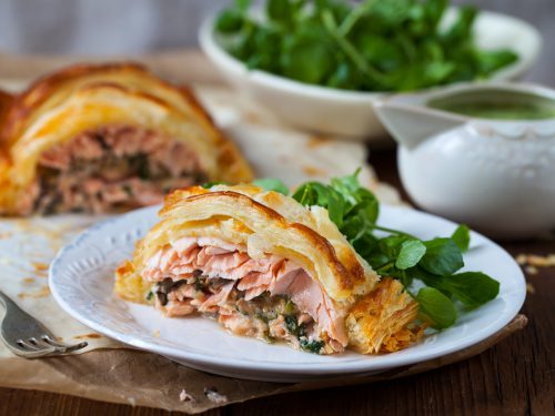 Zalm Wellington met spinazie